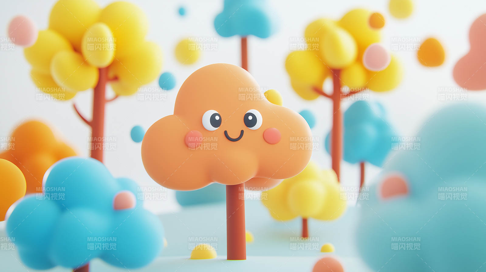 萌趣云朵森林图片