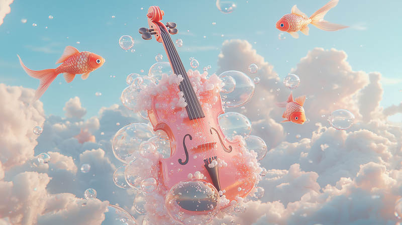 云海琴鱼梦图片