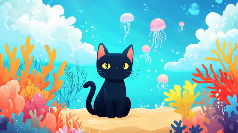 黑猫海底奇遇图片