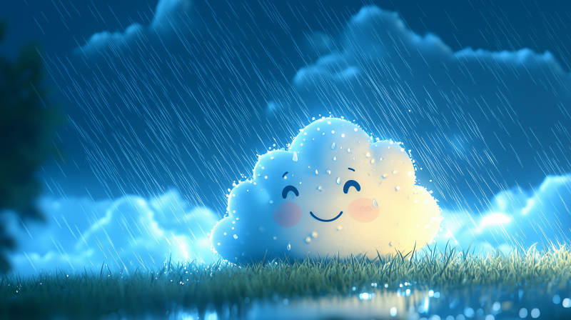雨夜微笑云图片