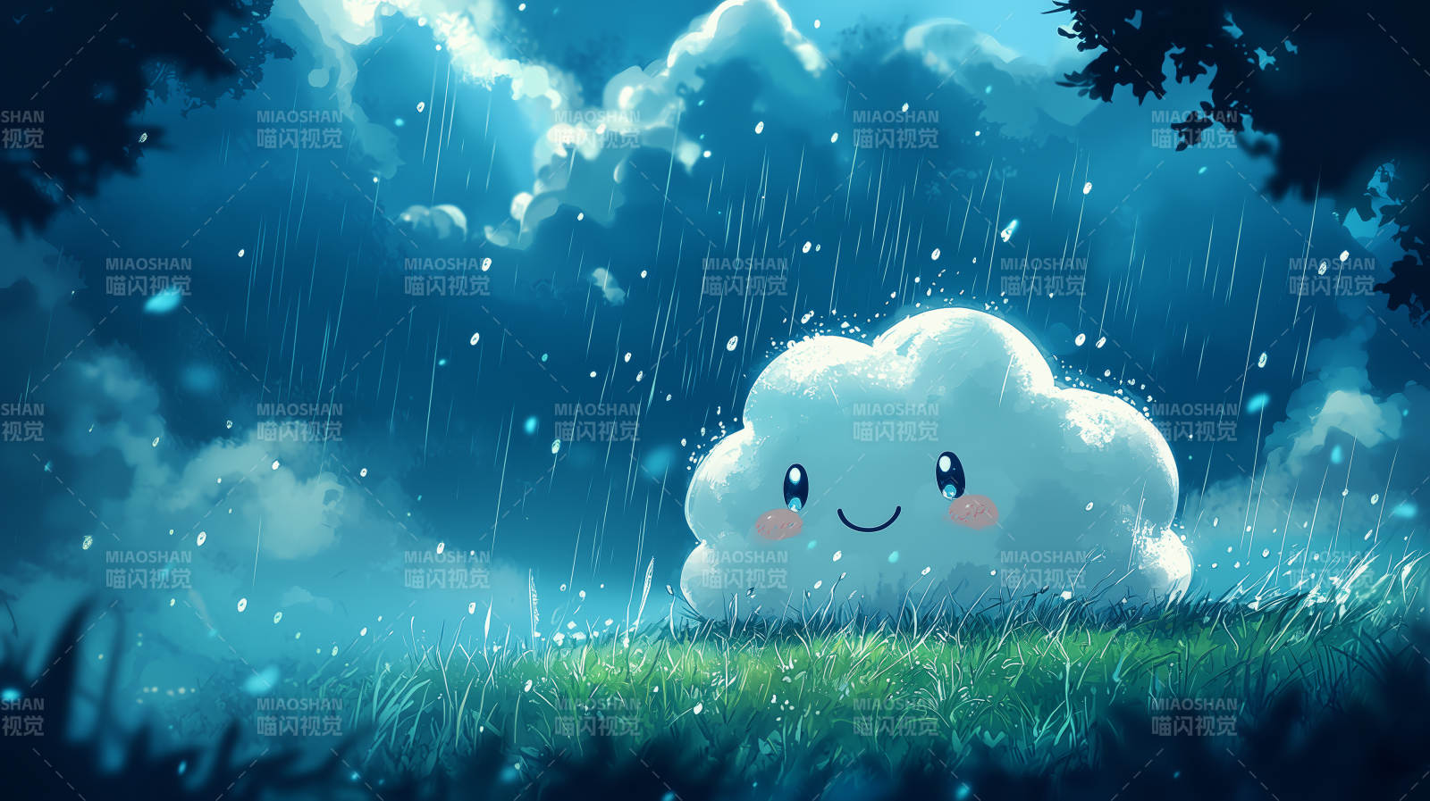 雨夜微笑云图片