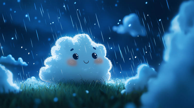 雨夜萌云图片