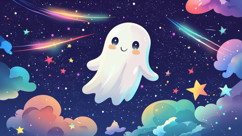 星空中的可爱幽灵图片