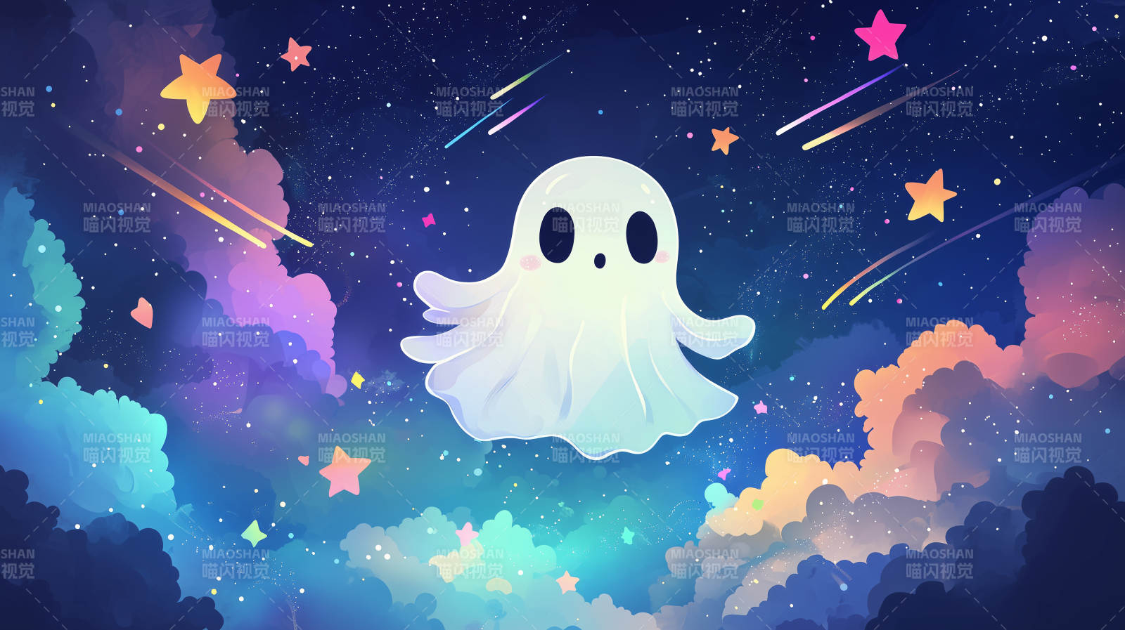 星空幽灵飘浮图片