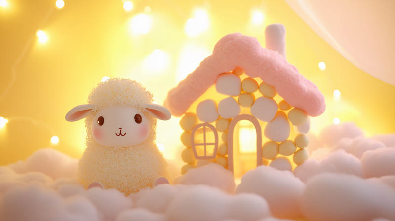 小羊与梦幻小屋图片