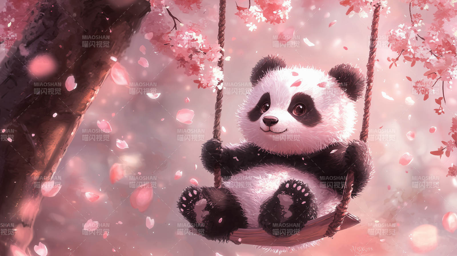 熊猫荡秋千图片