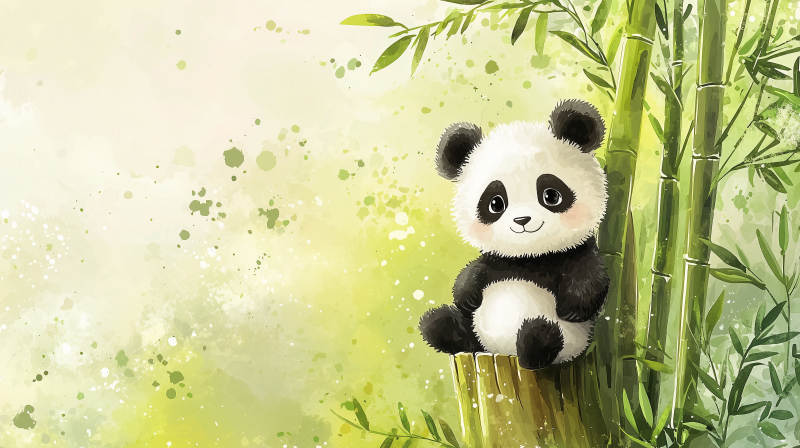 熊猫依竹 萌趣盎然图片
