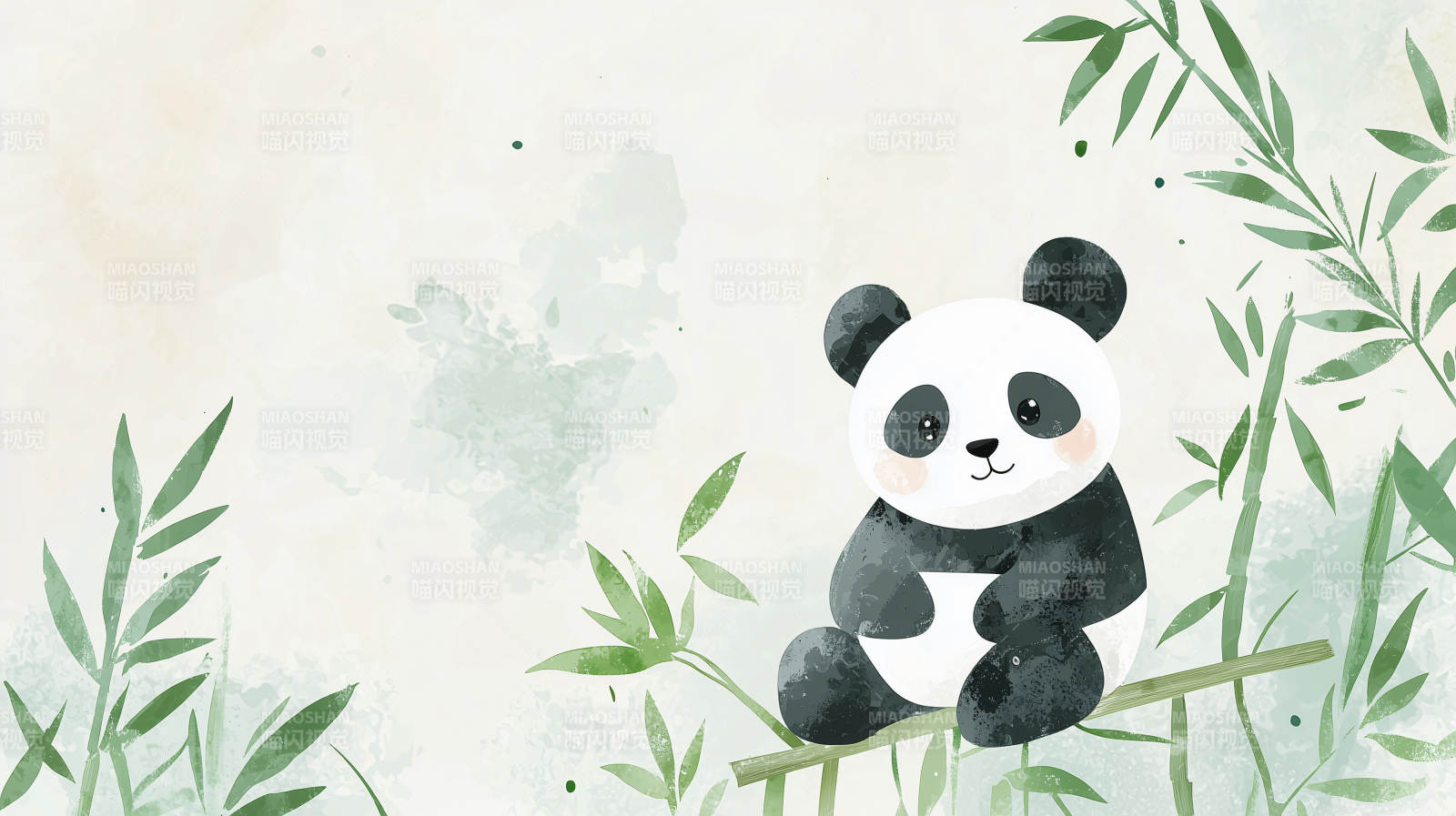 熊猫竹林栖息图图片
