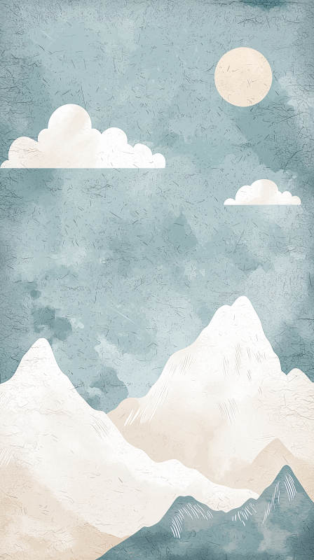 雪山月夜图图片