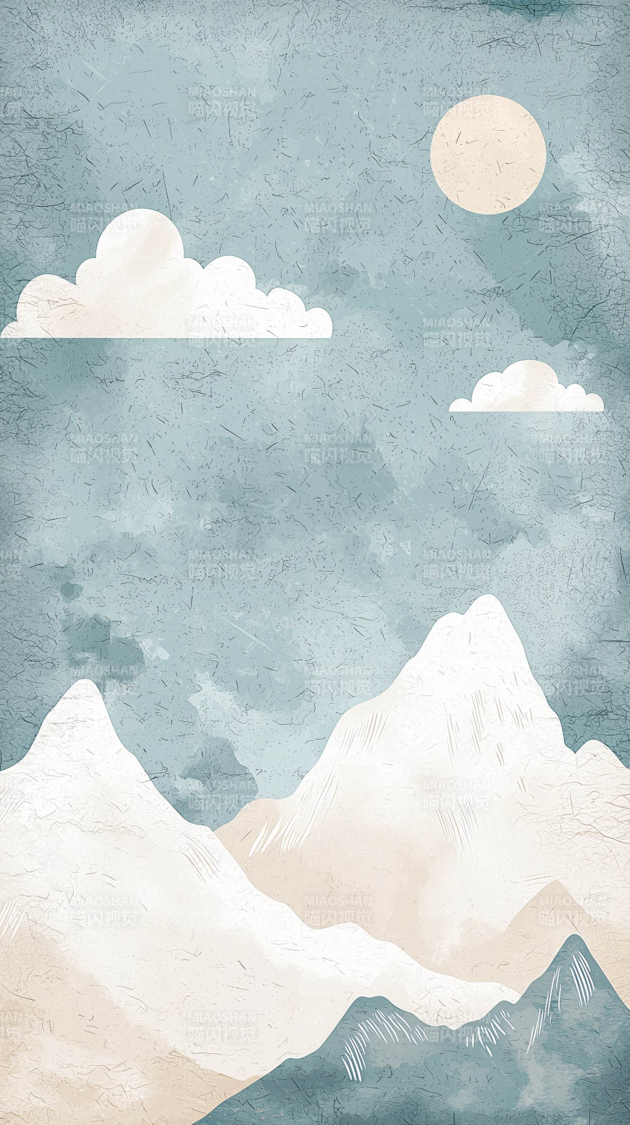 雪山月夜图图片