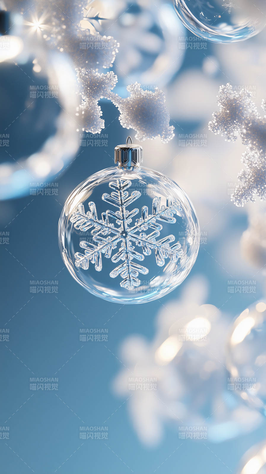 晶莹雪flake吊饰图片