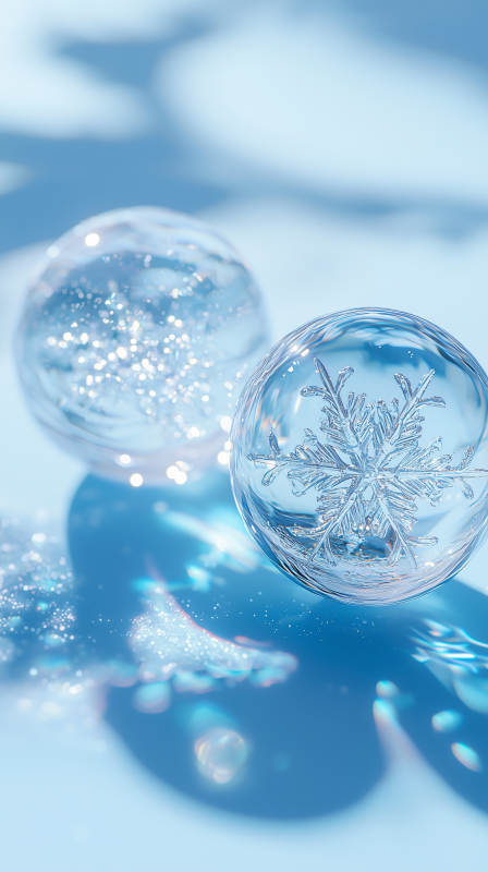 晶莹雪球映冬光图片