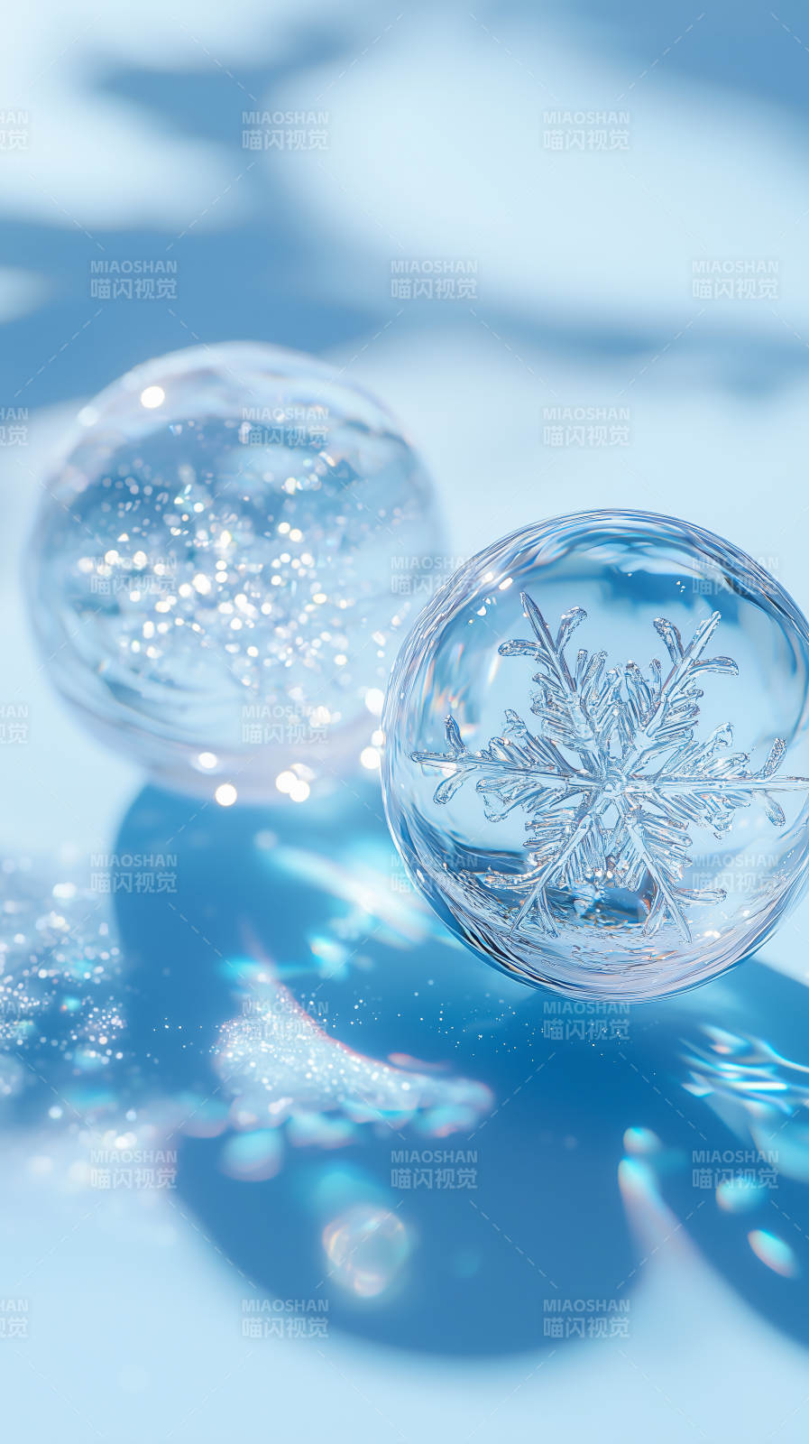 晶莹雪球映冬光图片