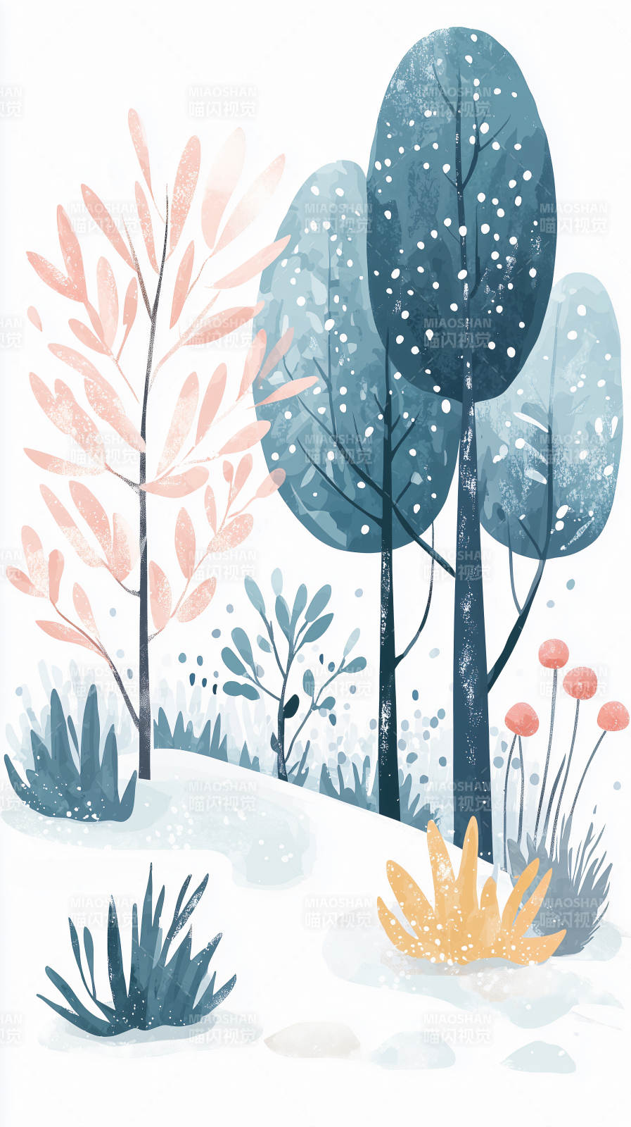 冬日林间静谧景图片