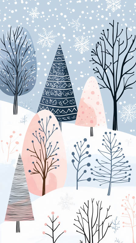 冬日雪景图图片