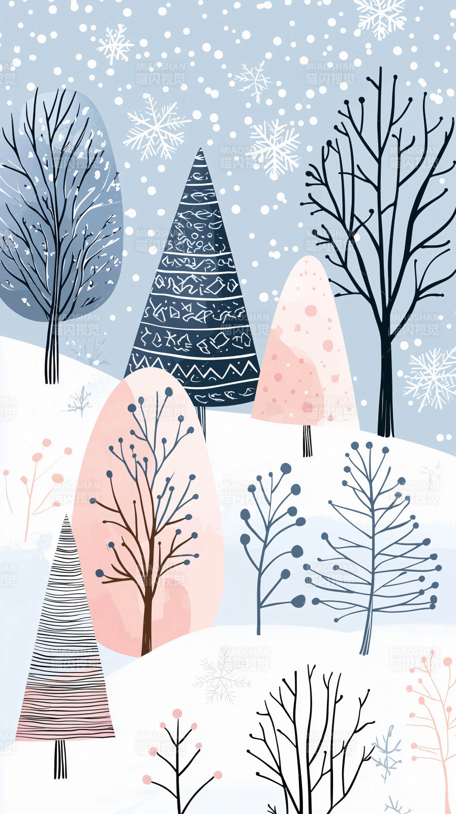 冬日雪景图图片