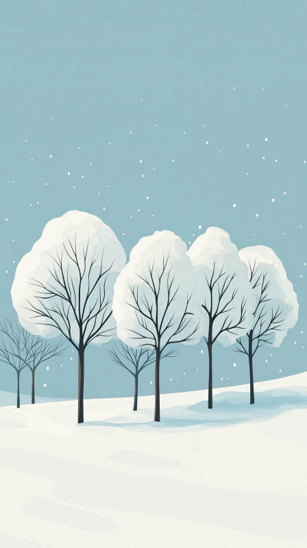 雪落林间静谧冬景图片