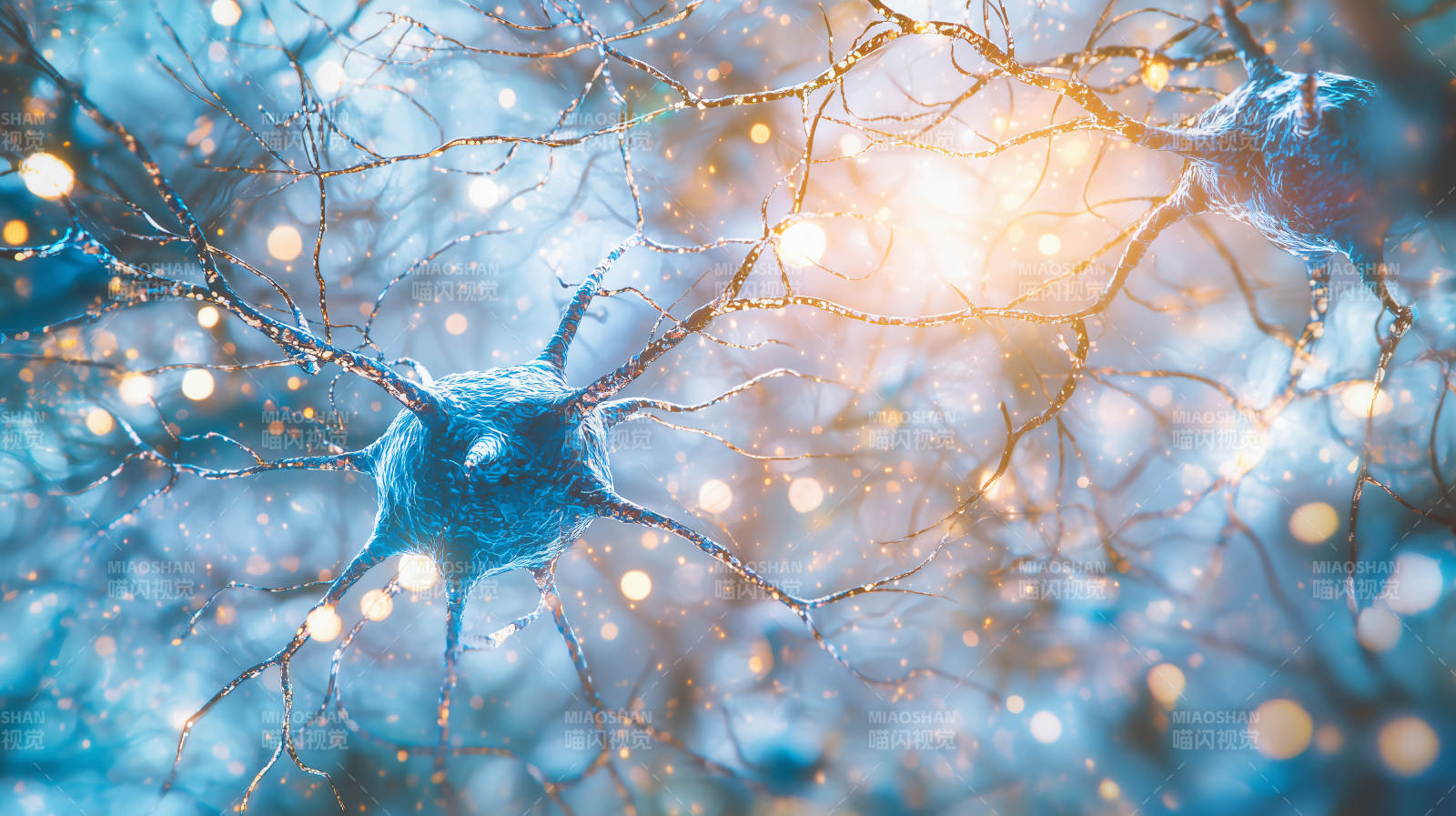 神经元光芒闪烁图片