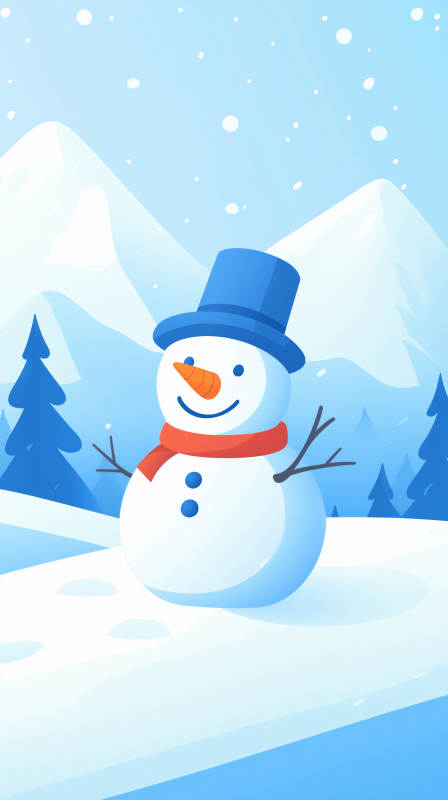 雪人微笑迎冬日图片