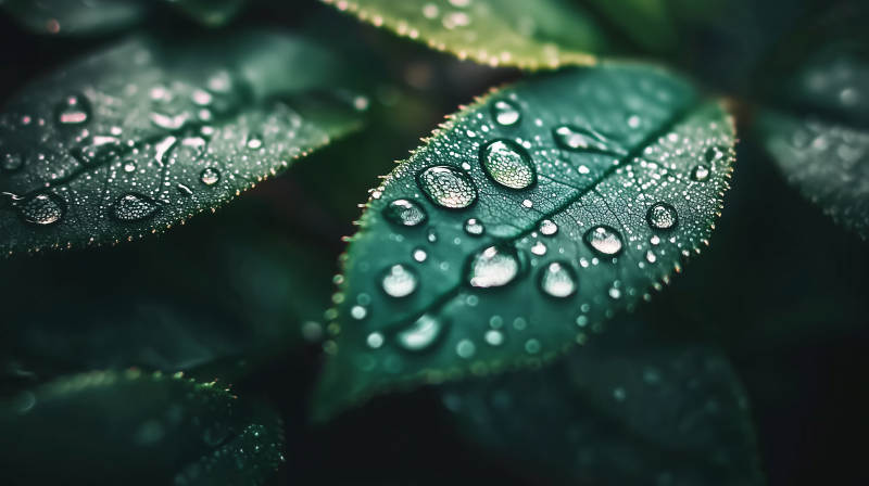 露珠叶上晶莹图片