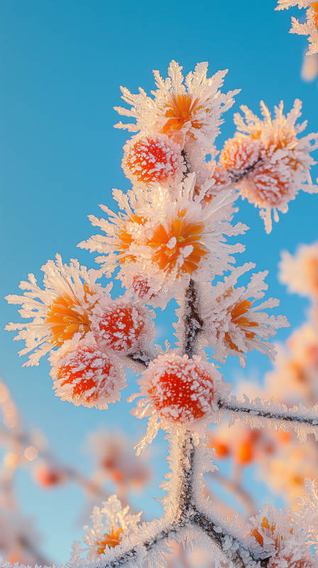 霜花映日图片