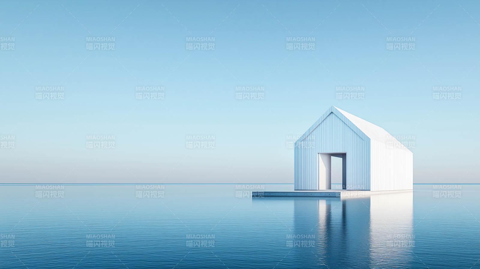 水天一色小屋图片