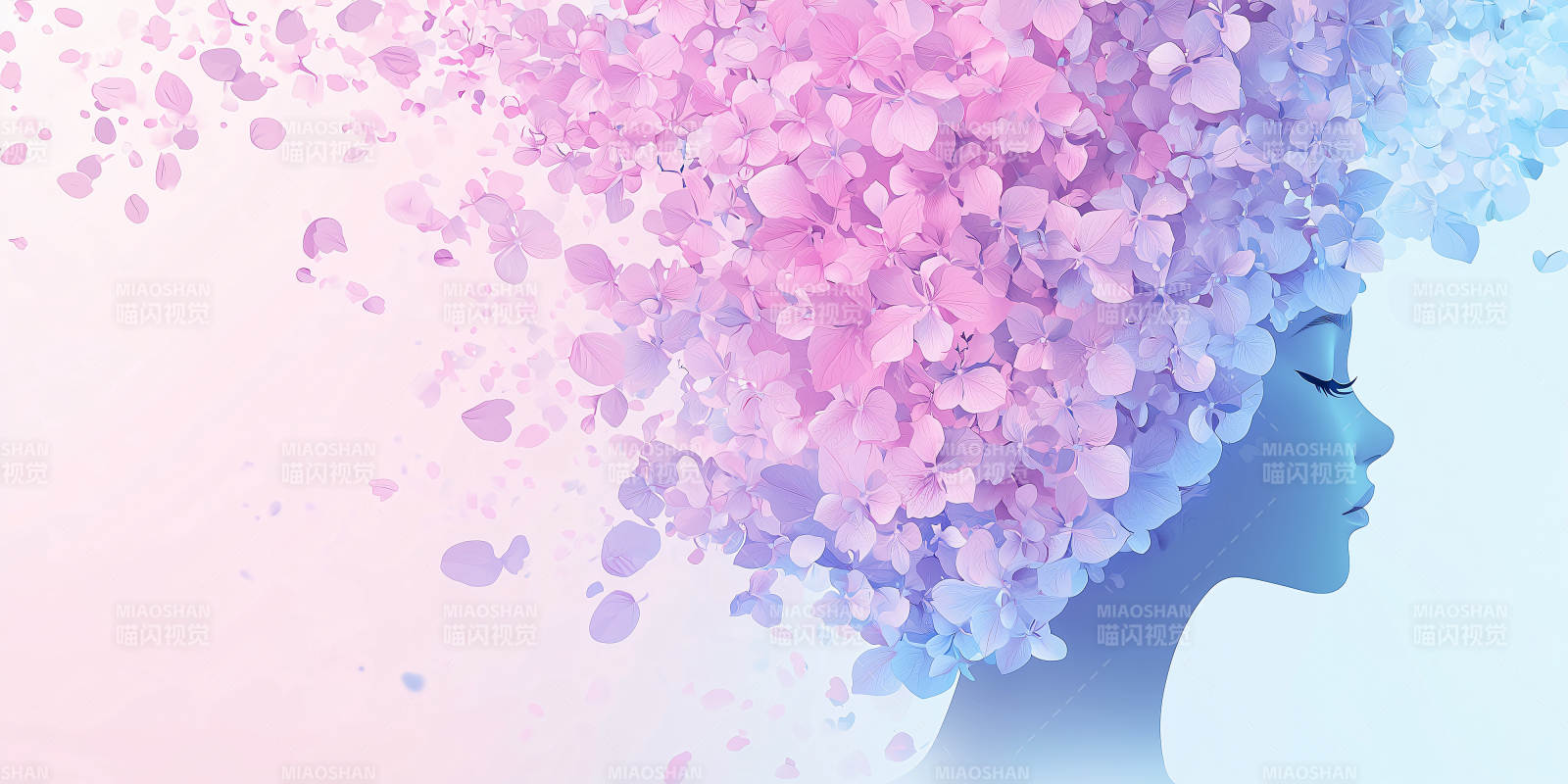 梦幻花影少女图片