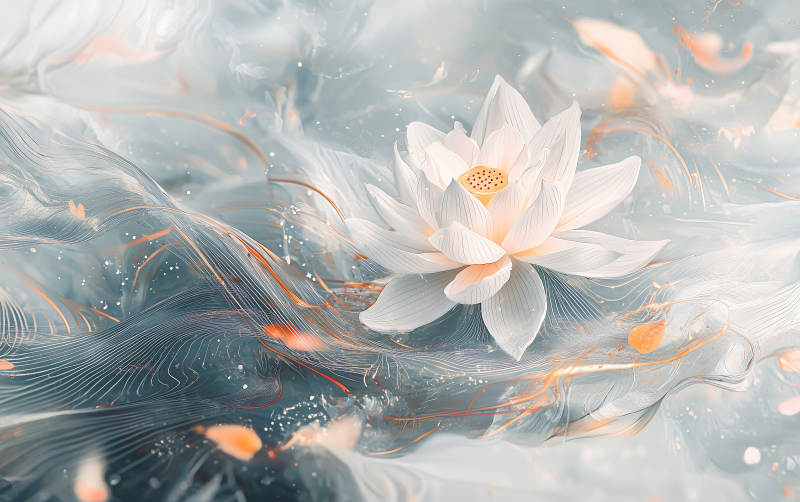 莲花绽放 梦幻水境图片