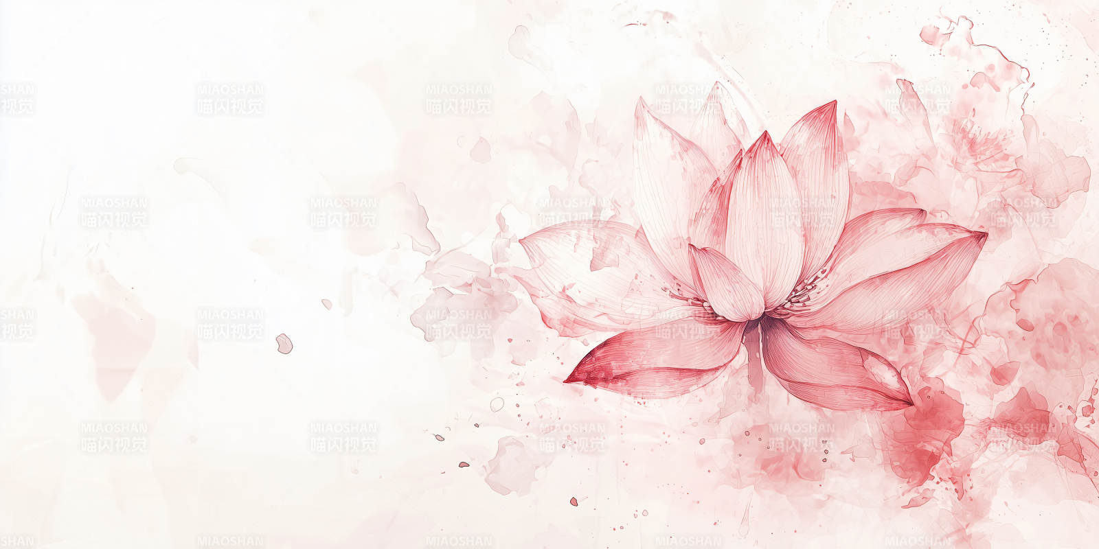 水墨莲花绽放图片