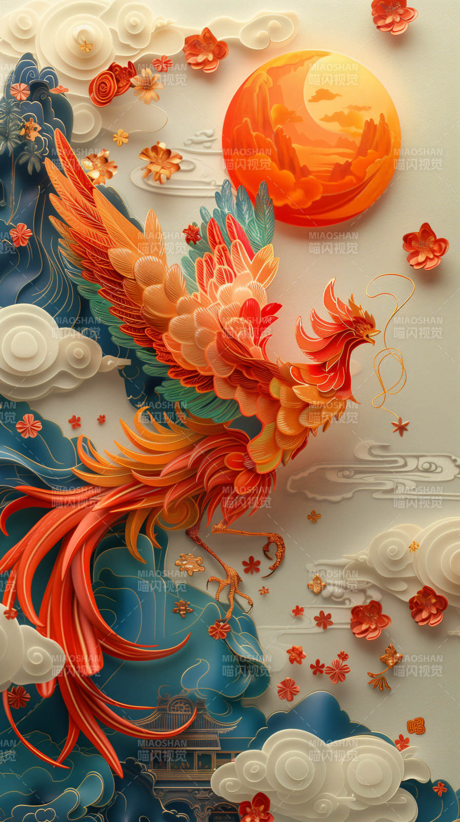 凤凰浴火重生图片