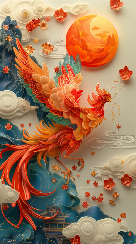 凤凰浴火重生图片