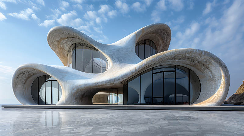 流线型未来建筑图片