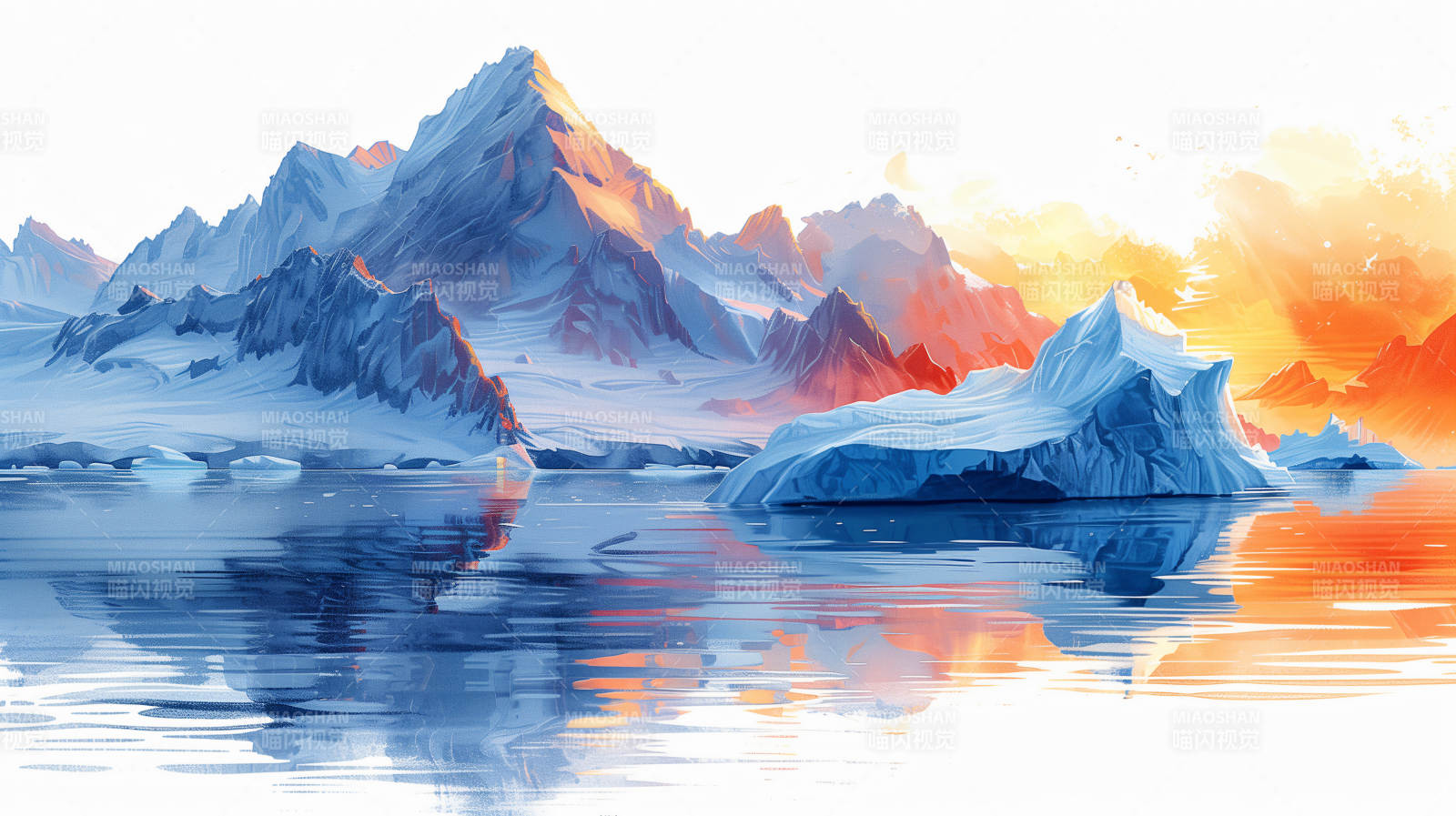 冰川晨曦图片