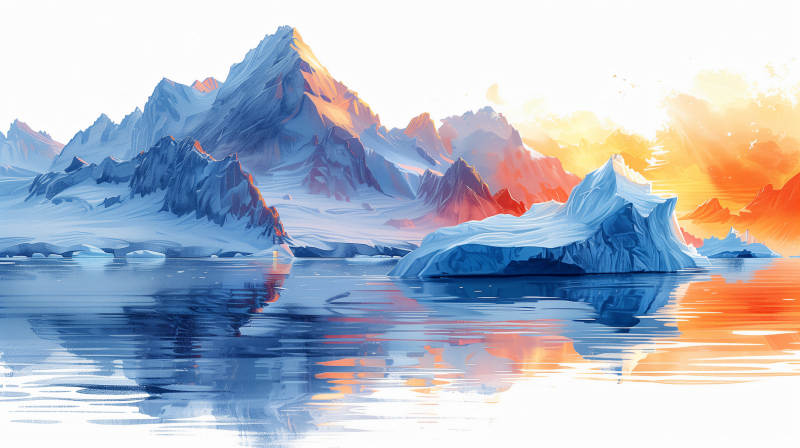 冰川晨曦图片