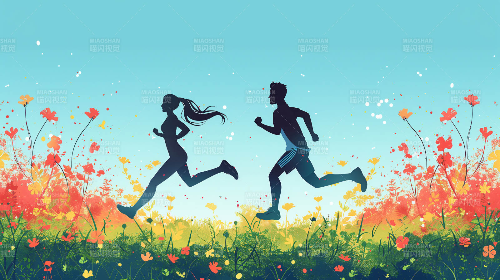 花间奔跑图片