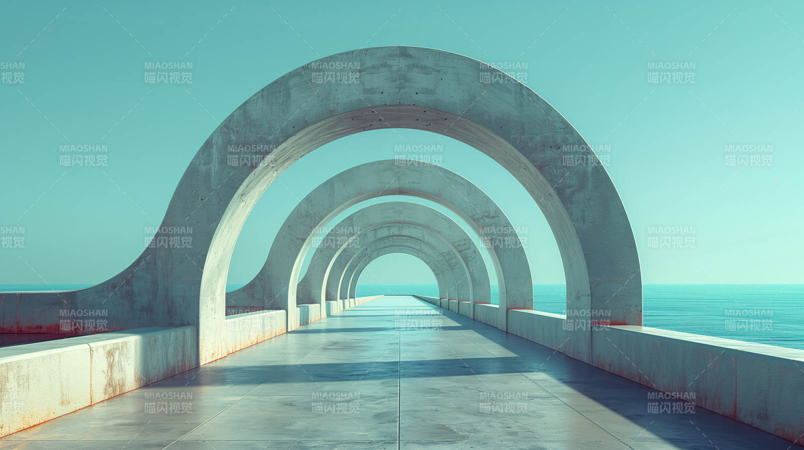 海天拱桥长廊图片
