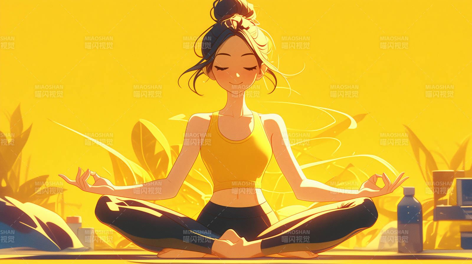 瑜伽冥想 宁静时刻图片