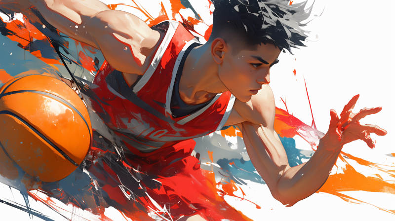 篮球少年跃动瞬间图片
