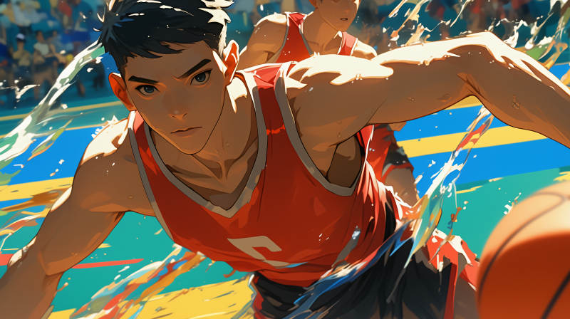 篮球少年冲刺图片