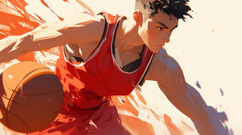 篮球少年冲刺瞬间图片