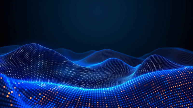 蓝光波浪点阵图片