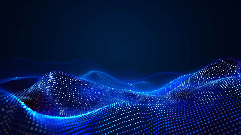 蓝色波浪点阵图片