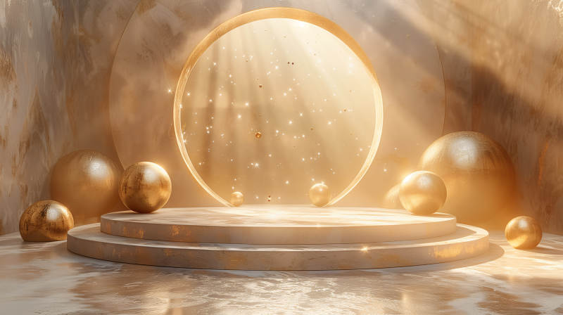 金色光环舞台图片