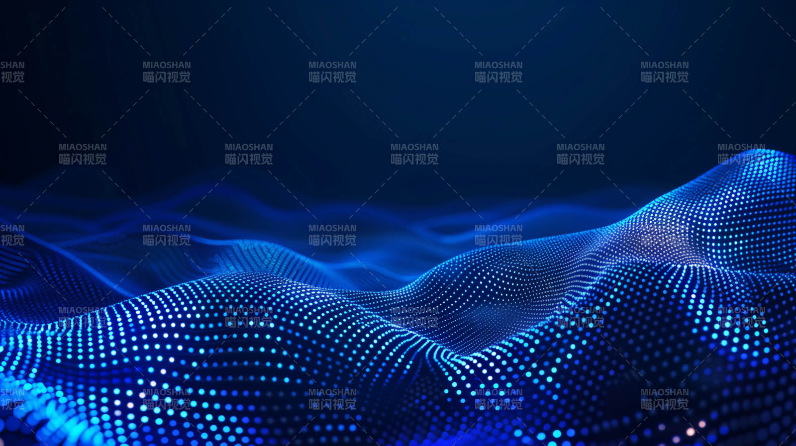 蓝色波浪光点图片