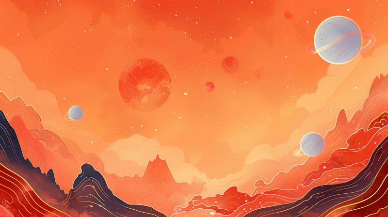 橙色星球奇景图片