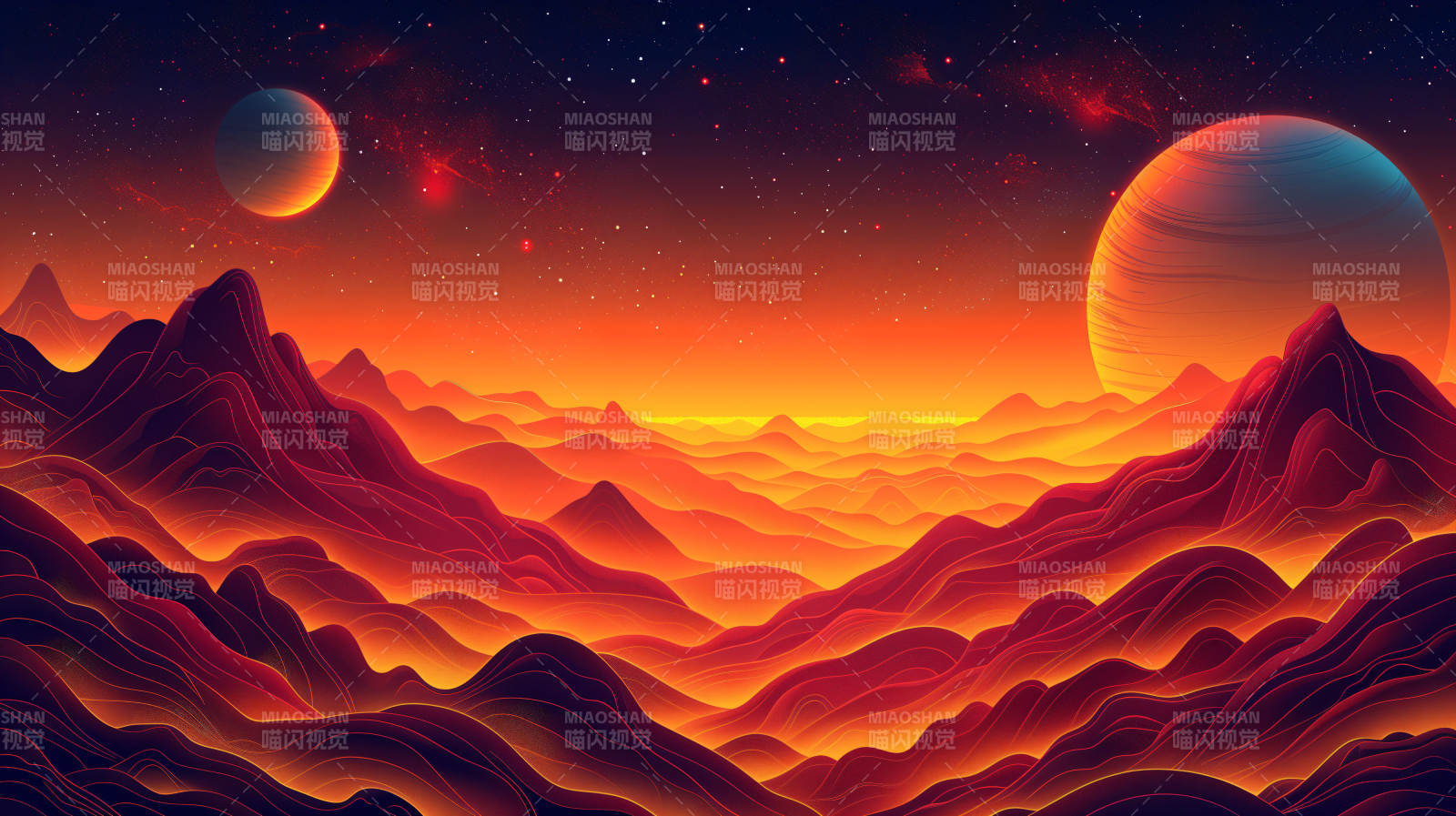 异星日落奇景图片