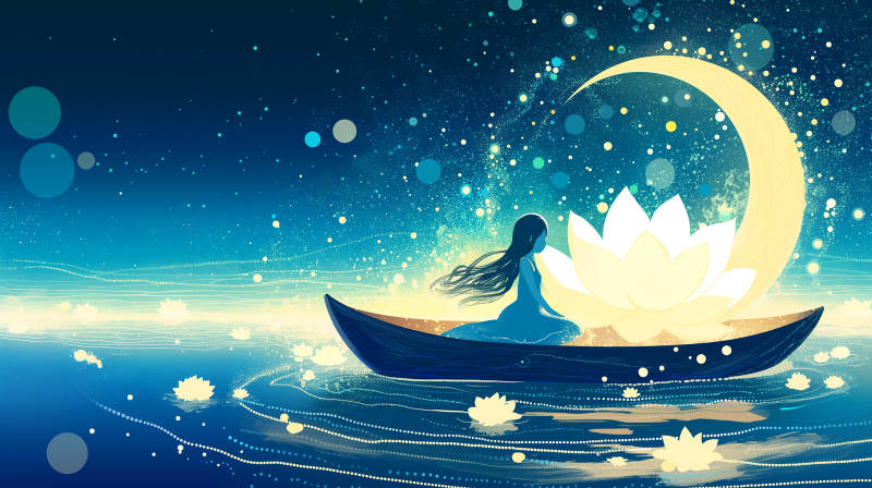 月下花舟梦图片