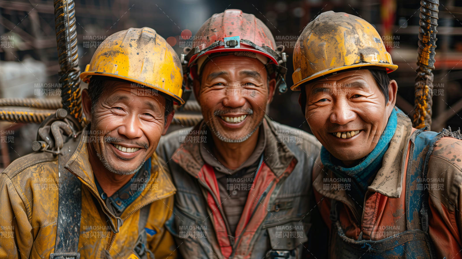 矿工笑容灿烂图片