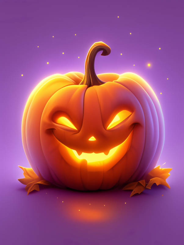 南瓜灯照亮夜空图片