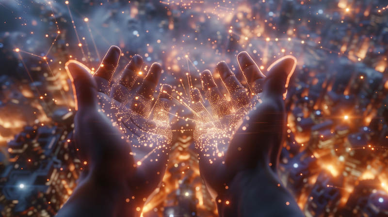 星河在掌心绽放图片